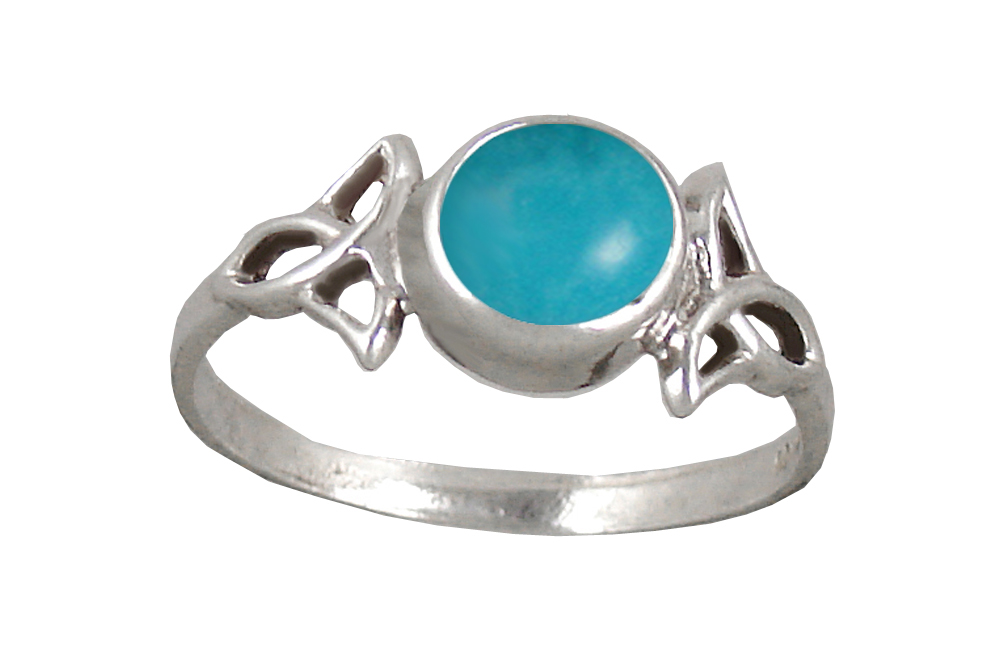 Sterling Silver Celtic Knotwork Ring With Turquoise Size 9